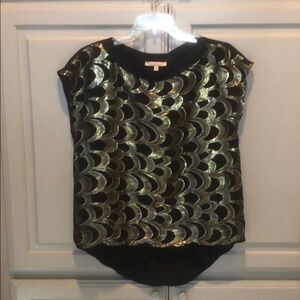 Sheer Gibson Latimer high low  Metallic top